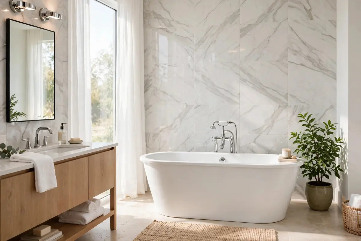Finished bathroom plumbing in a Springfield home